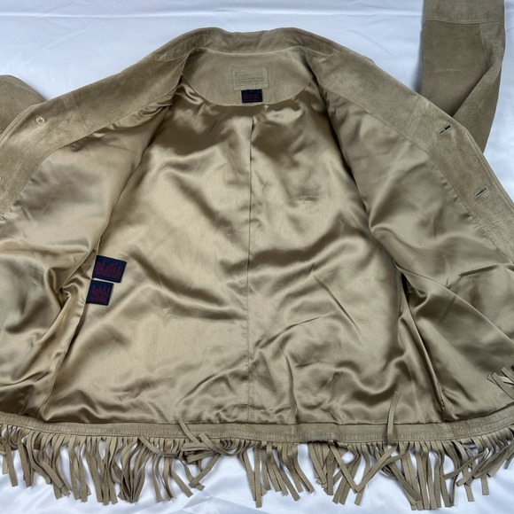 Polo Ralph Lauren Suede Fringe Jacket Leather Western Concho Authentic Dry Goods - Picture 11 of 16